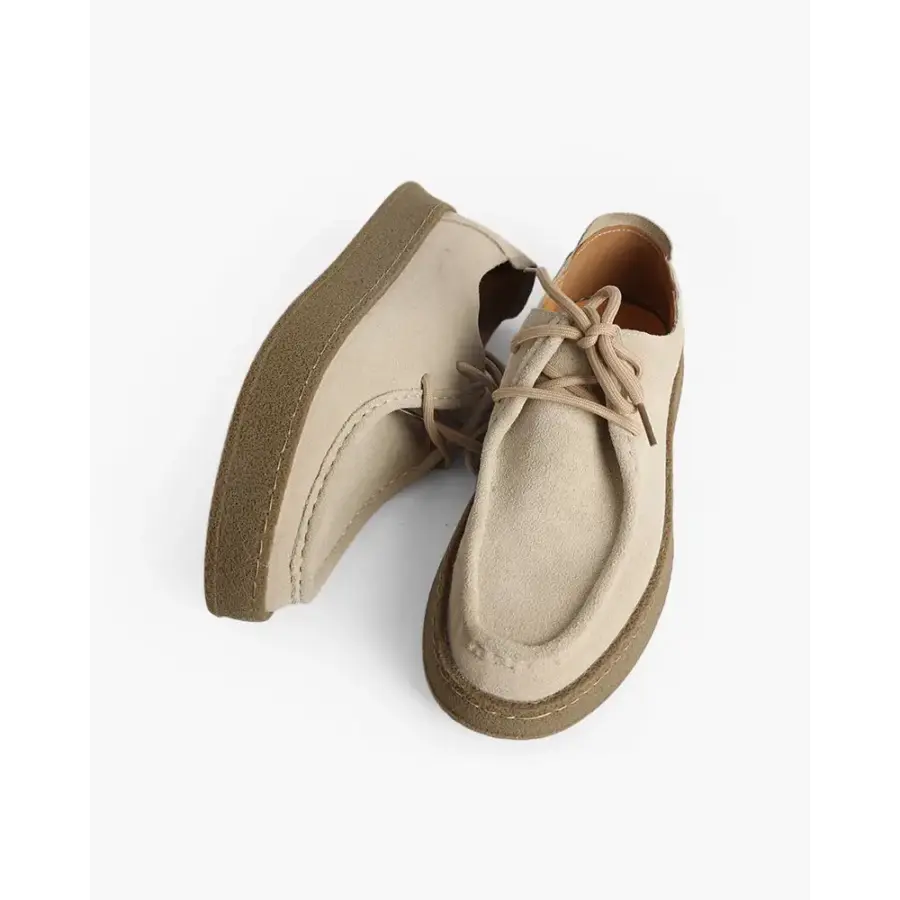 Mayfair loafer top stitching and suede hand-finishing detail