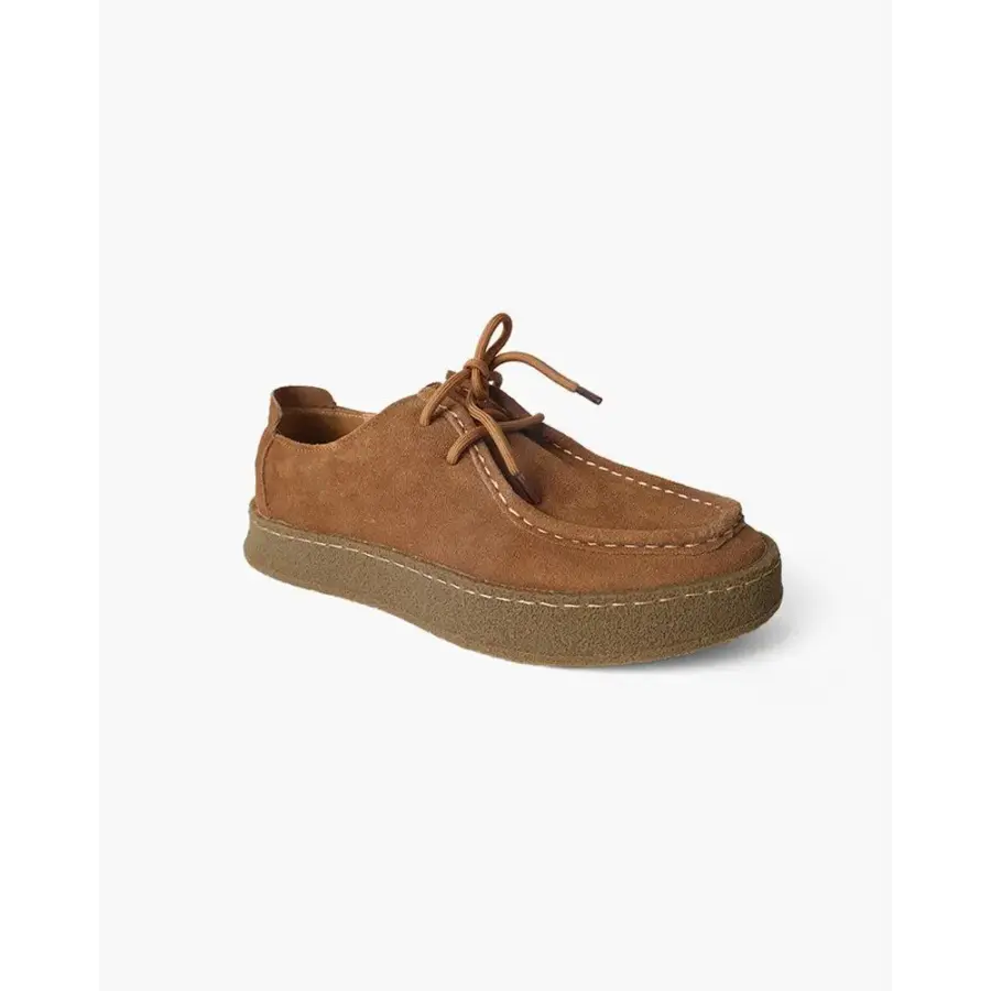 Caramel Mayfair loafer, warmer neutral tone, three-quarter view