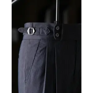 mayfair-striped-pleated-trousers-midnight-black-28-809 Mayfair Striped Pleated Trousers - Midnight Black / 28