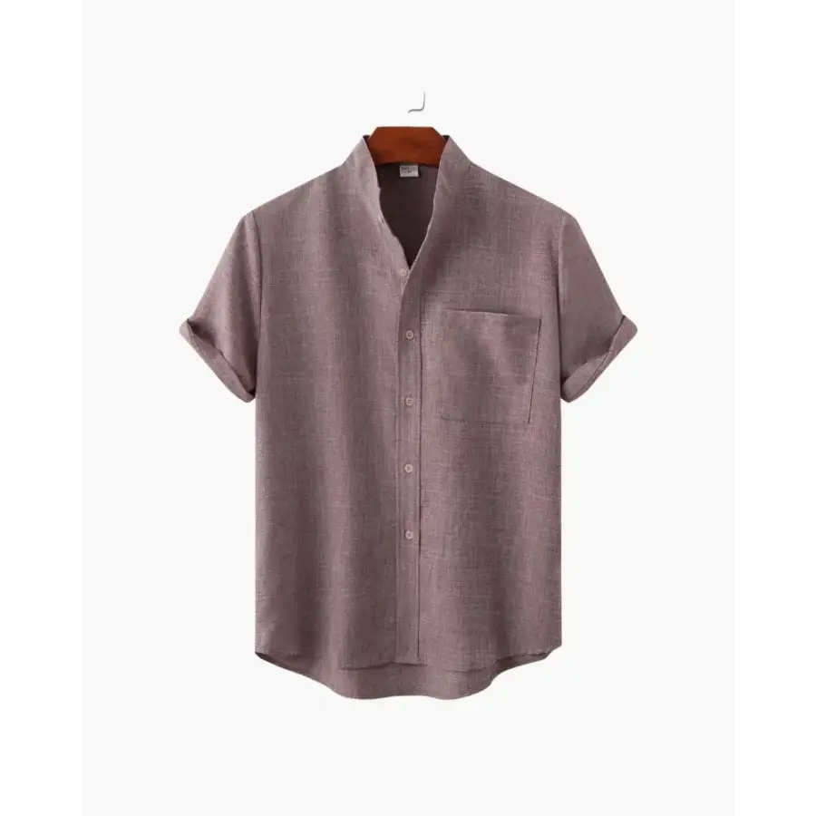 Minimalist Collar Shirt - Purple / S