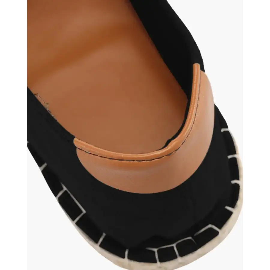 Hemp rope sole detail of minimalist canvas espadrille