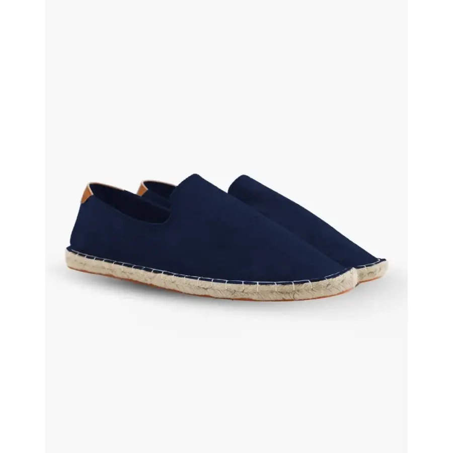 Blue variant minimalist jute espadrille with canvas upper