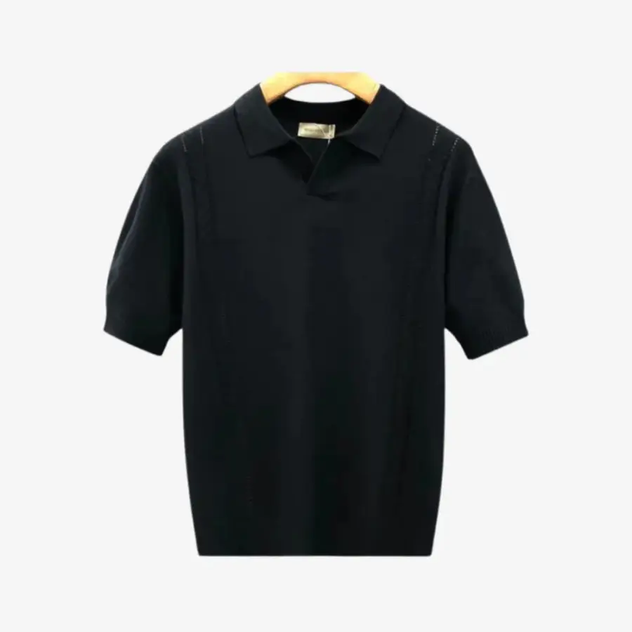 Minimalist Knit Polo - Black / S