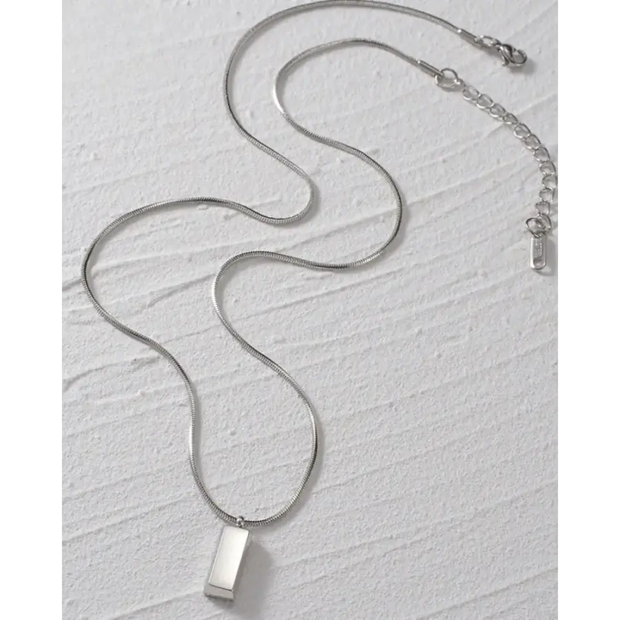 Minimalist Silver Tag Necklace