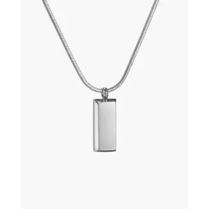 Minimalist Silver Tag Necklace