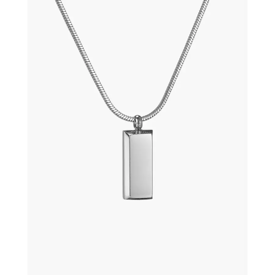 Minimalist Silver Tag Necklace