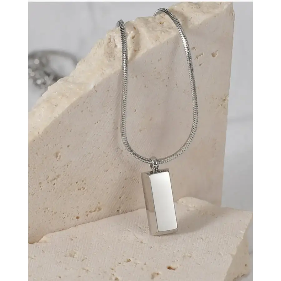 Minimalist Silver Tag Necklace