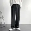 Minimalist Wide-Leg Trousers - Black / S