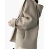 Minimalist Wool Hooded Lady Coat