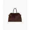 Montelaire velvet day bag in henna, front view showing arched silhouette