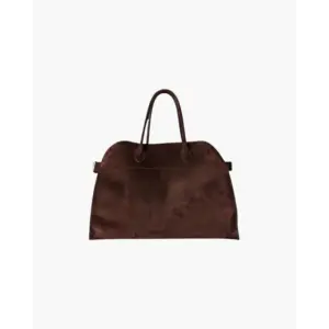 Montelaire velvet day bag in henna, front view showing arched silhouette