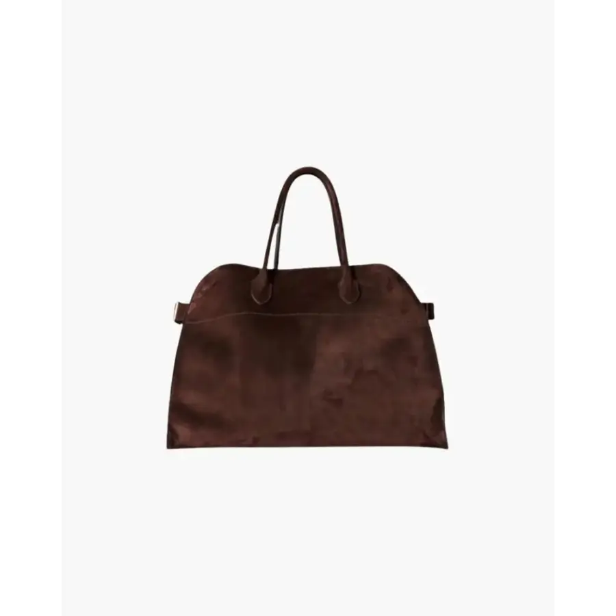 Montelaire velvet day bag in henna, front view showing arched silhouette