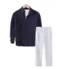 Navy Cable Knit & Trousers Outfit Set