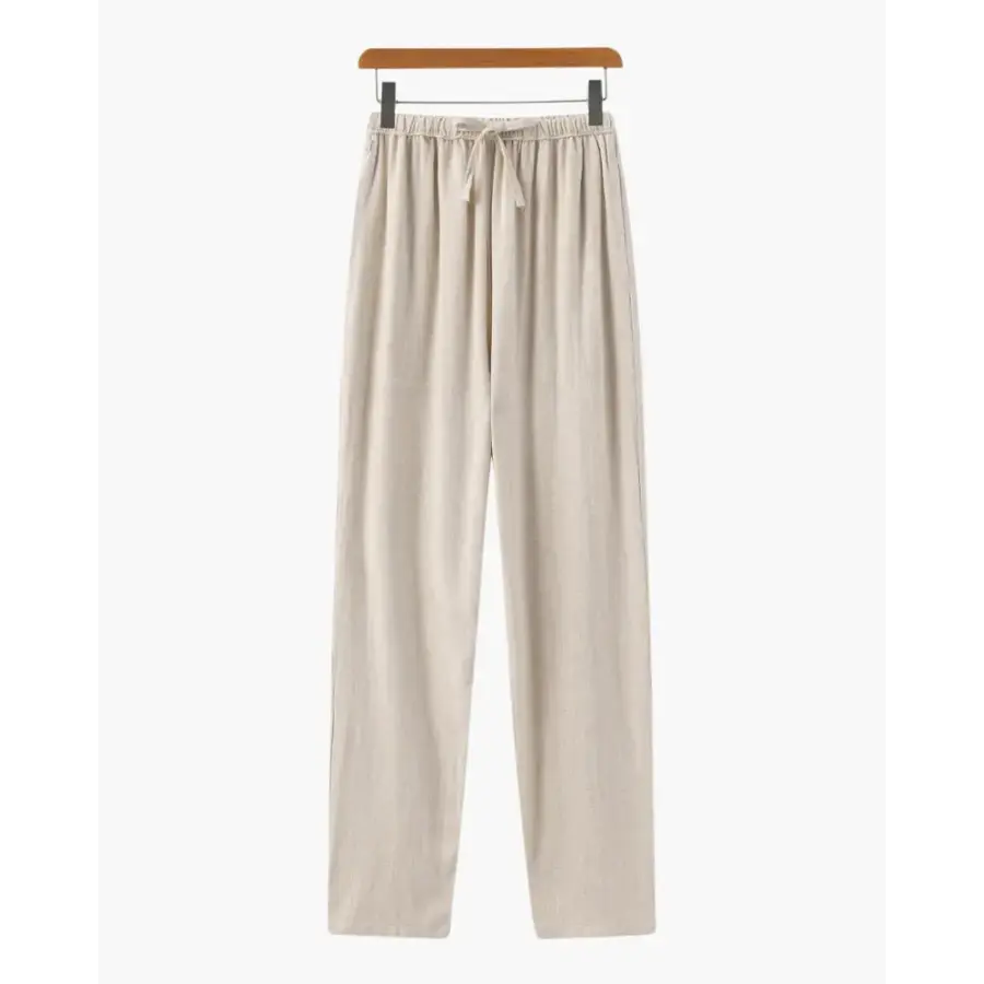 Nomad Slim Linen Pantalon - Beige / S