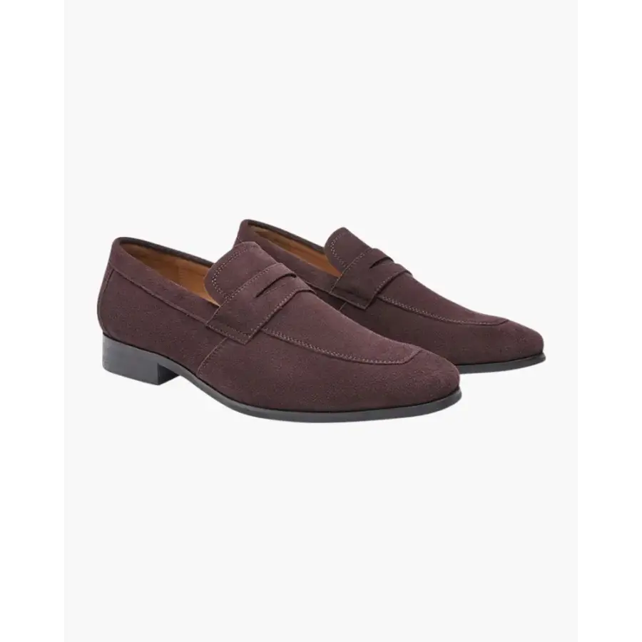 Brown calf suede loafer, warm earth tone, hand-finished surface