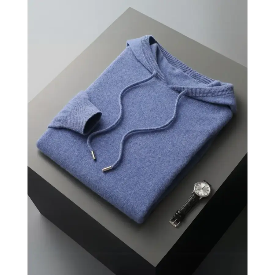 Old money Cashmere Hoodie - Blue / 2XS