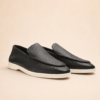 Old Money Cowhide Leather Loafers - Black 6