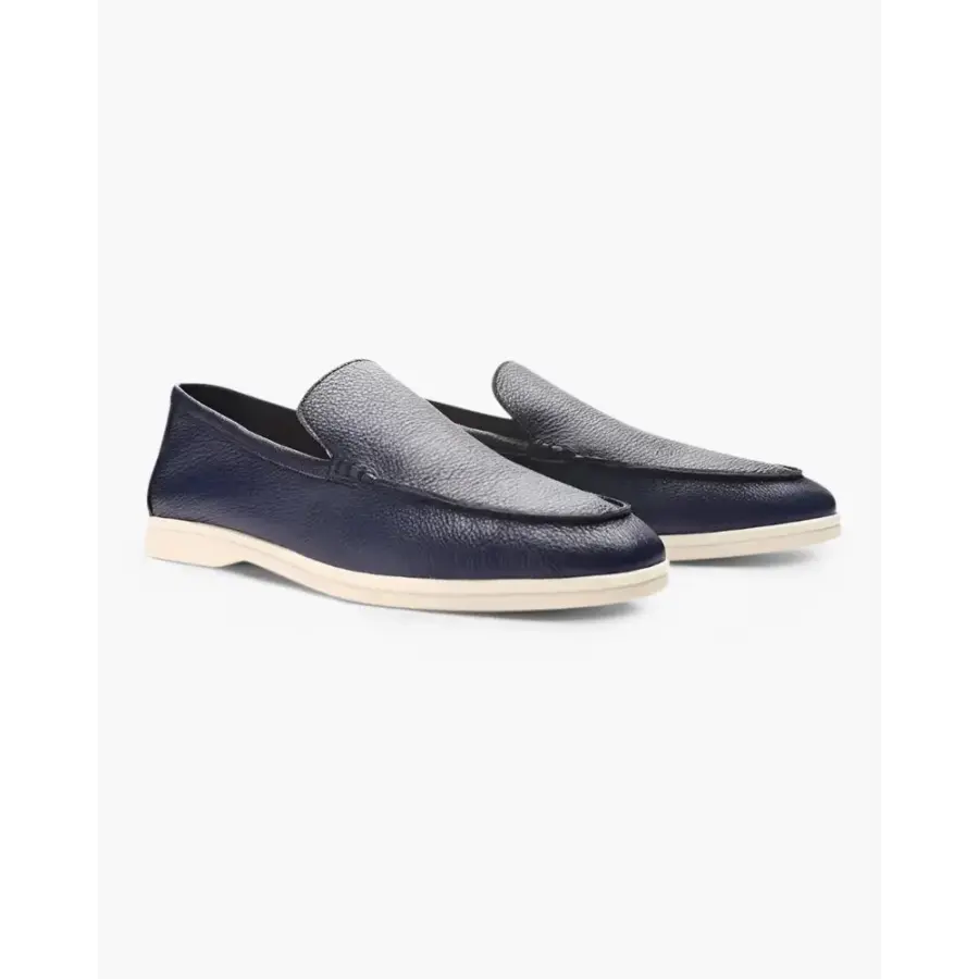 Old Money Cowhide Leather Loafers - Marine Blue / 6