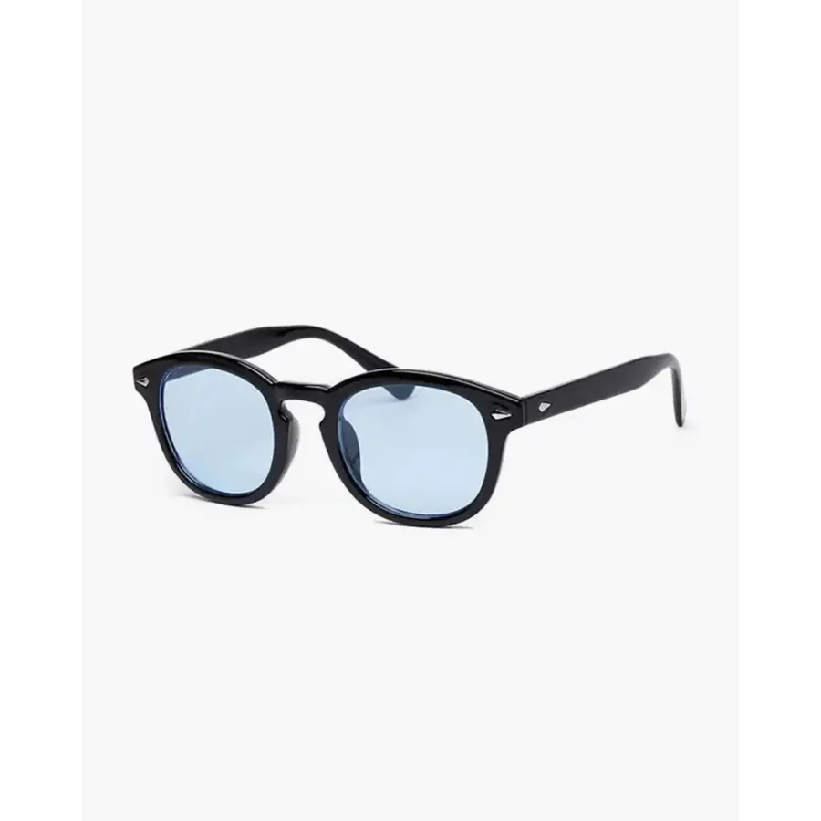 Five tinted sunglasses set displayed together, showing all lens colors and matching black frames