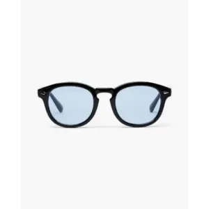 Old Money Style Tinted Shades in blue tint, polycarbonate lens, black acetate frame