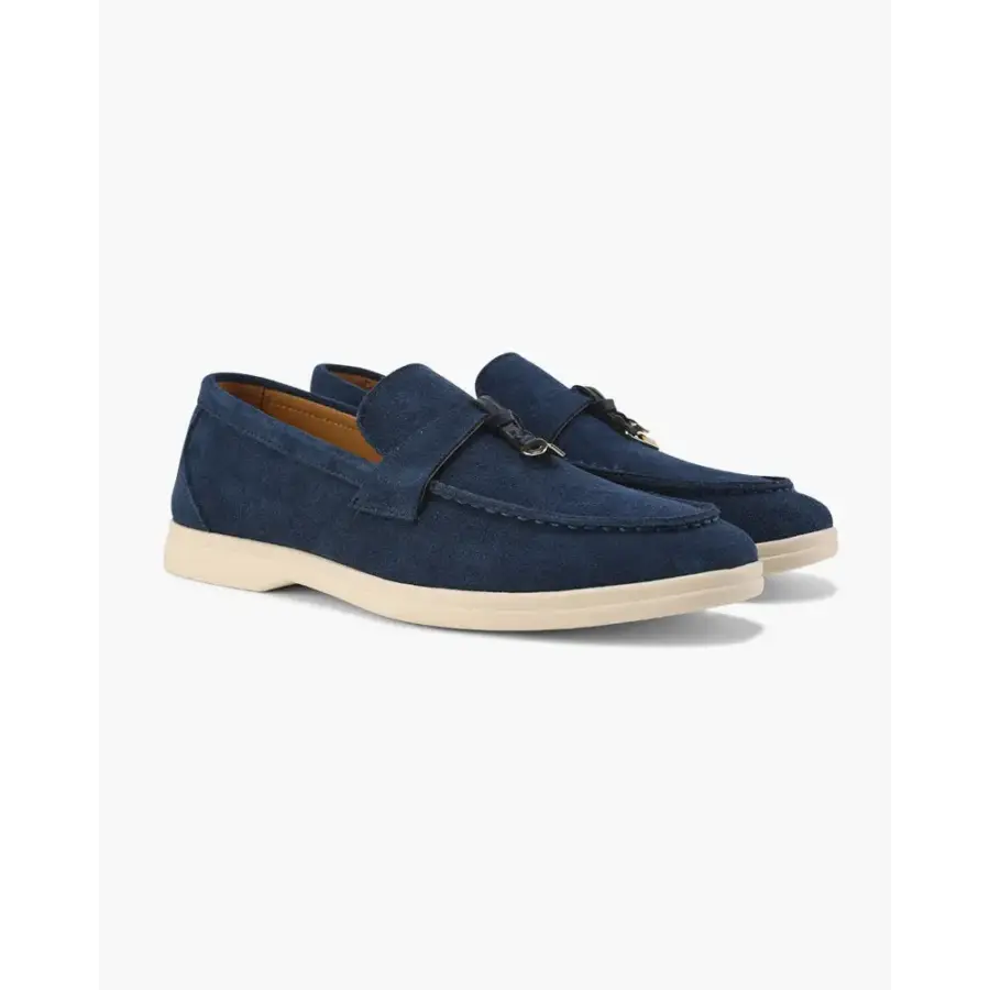 Marine Blue suede loafers for women, showcasing quiet luxury aesthetic and versatility