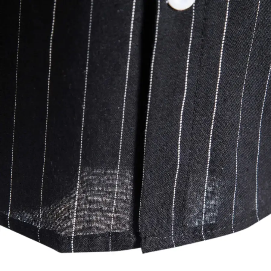 Pinstripe Linen Short Sleeve Shirt