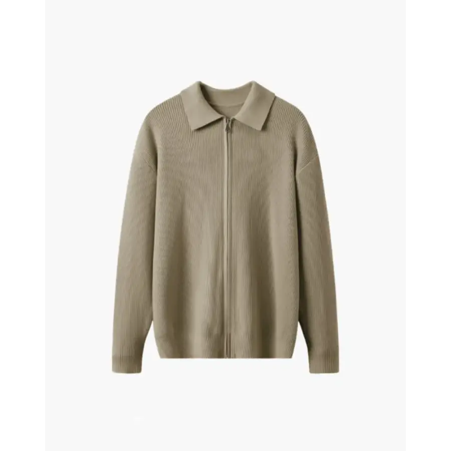 Premium Wool Knit Polo Sweater - Beige / XS