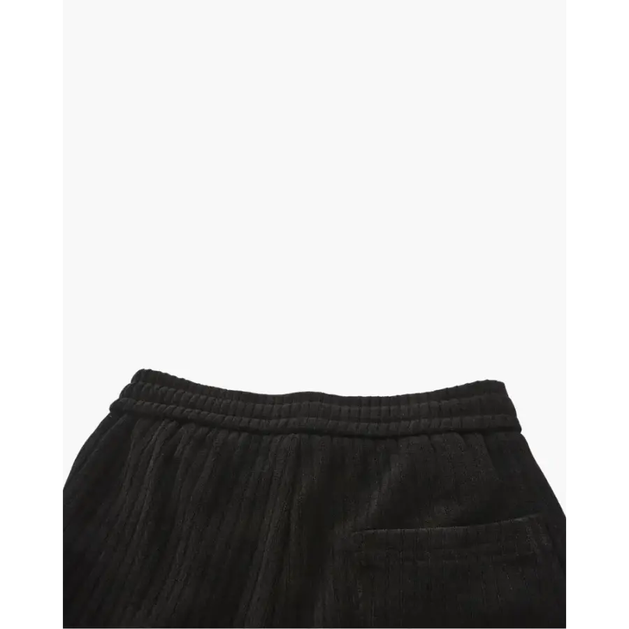 Refined corduroy trousers cuff and hem topstitching