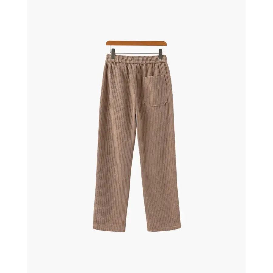 Corduroy trousers 11-wale weave texture close-up