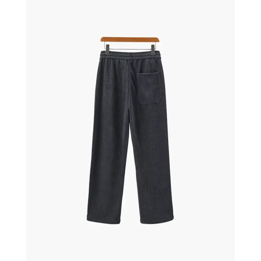 Corduroy trousers belt loop and waistband detail