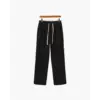 Refined corduroy pants black, straight fit, front view