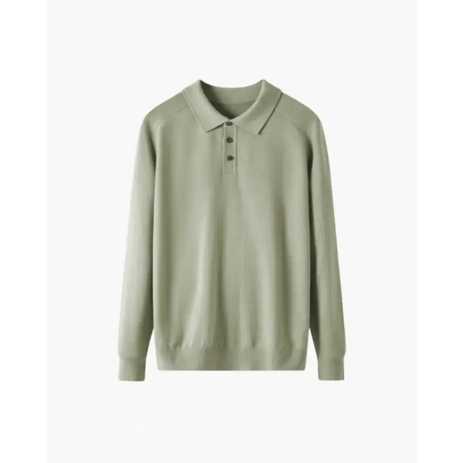 Refined Knit Polo Long Sleeve - Green / XS
