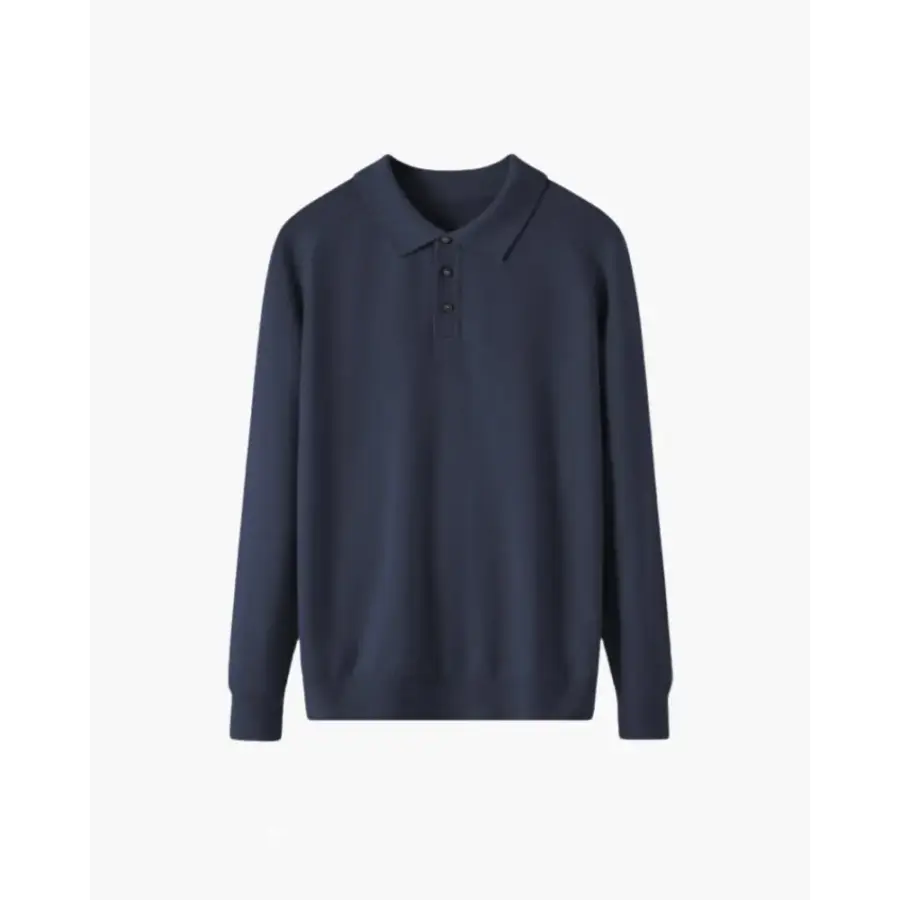 Refined Knit Polo Long Sleeve - Navy / XS