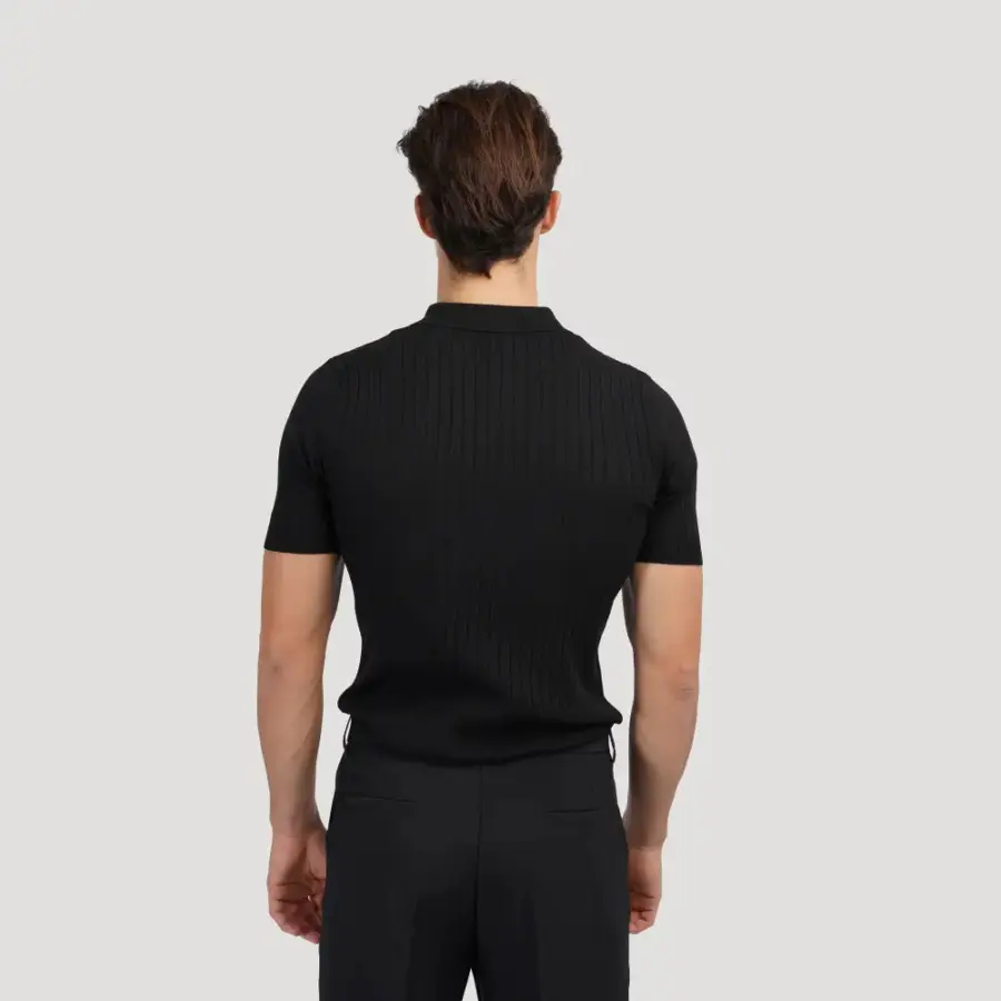 Refined Ribbed Knit Polo