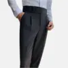 Regal Pleated Trousers - Black / 31 (62.5-65KG)