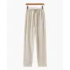 Relaxed Fit Linen Drawstring Trousers - Beige / S