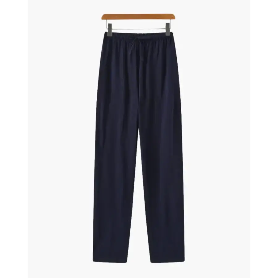 Relaxed Fit Linen Drawstring Trousers - Navy / S