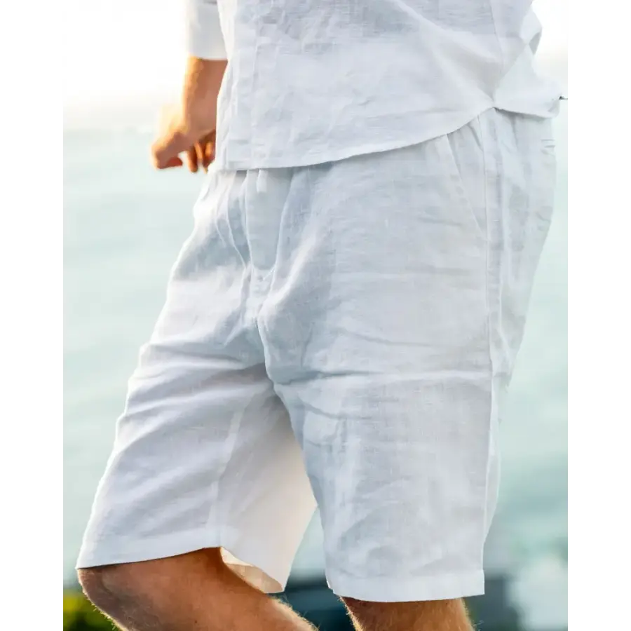 Relaxed Fit Linen Shorts
