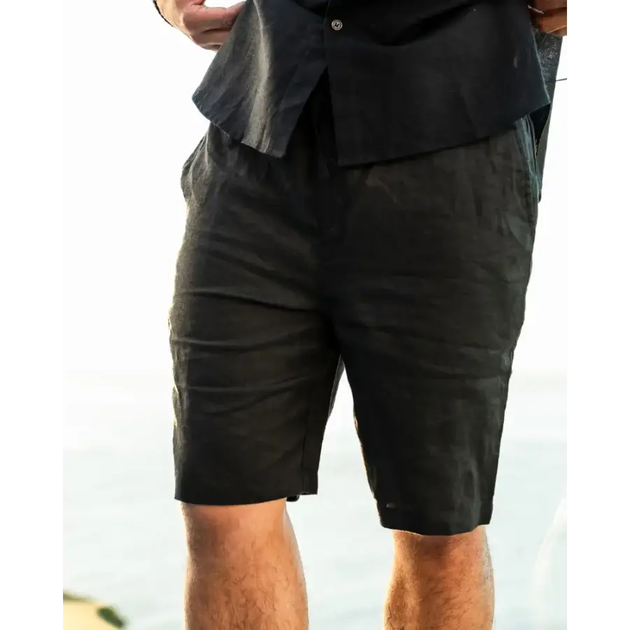 Relaxed Fit Linen Shorts