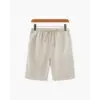 Relaxed Fit Linen Shorts - Beige / S
