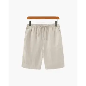 Relaxed Fit Linen Shorts - Beige / S