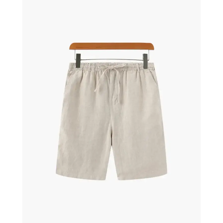 Relaxed Fit Linen Shorts - Beige / S