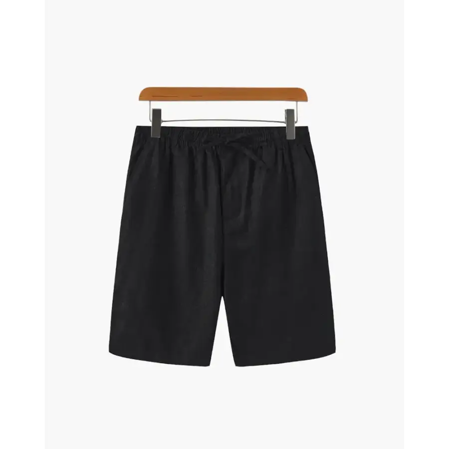 Relaxed Fit Linen Shorts - Black / S