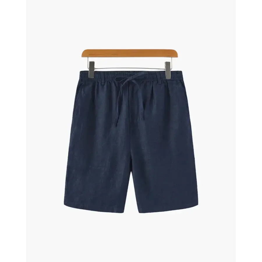 Relaxed Fit Linen Shorts - Blue / S