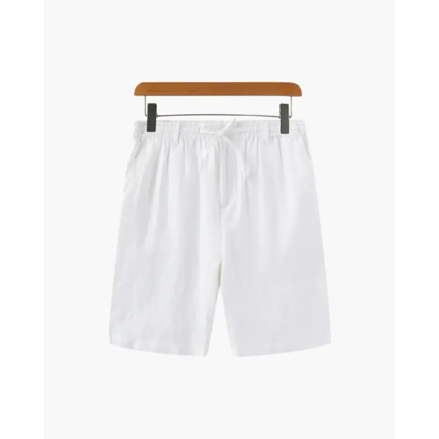 Relaxed Fit Linen Shorts - White / S