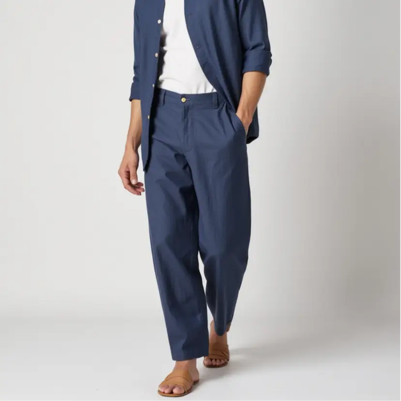 Relaxed Linen Drawstring Trousers