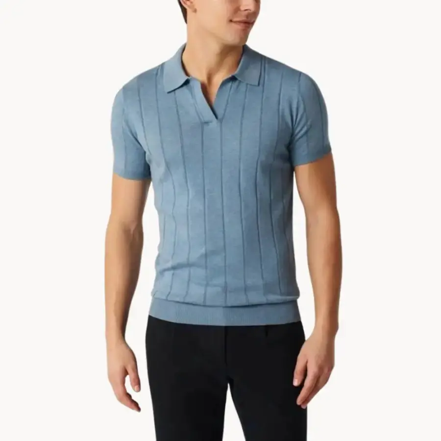 Retro Knit Polo Shirt