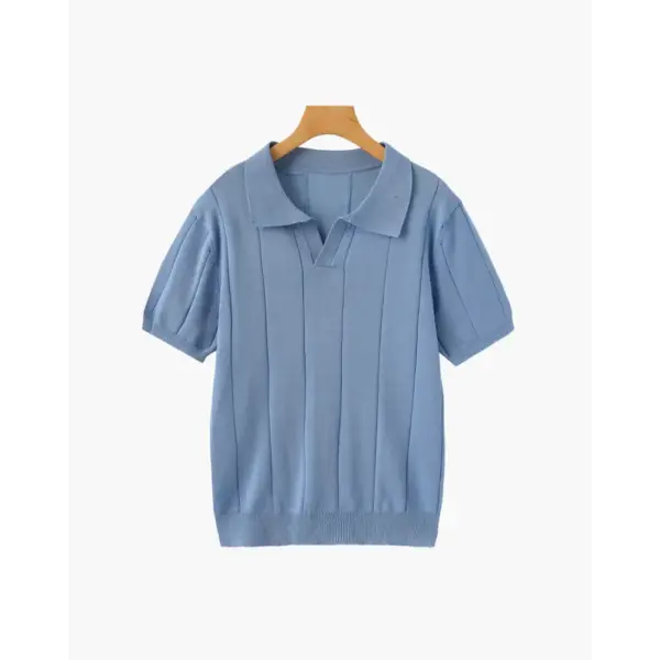 Retro Knit Polo Shirt