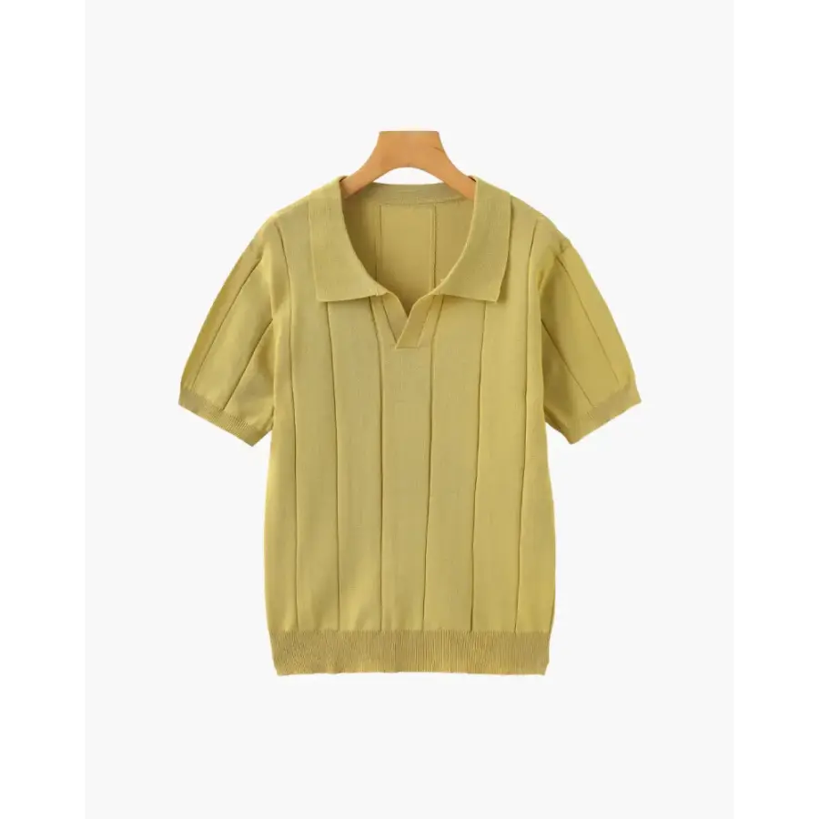 Retro Knit Polo Shirt - Canary / S