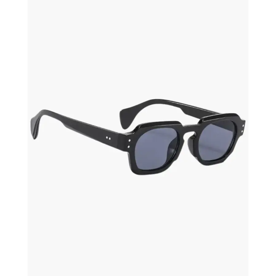 Retro Rectangle Frame Sunglasses - Black